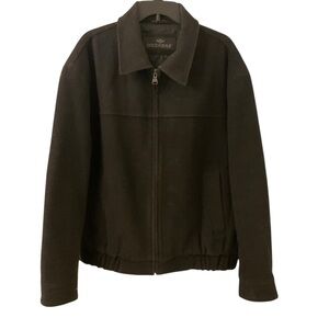 DOCKERS Men's Wool Blend Full Zip Insulated Pea Coat Size Large VGC